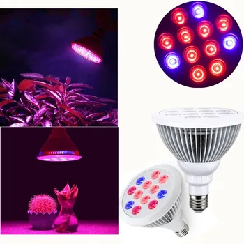 

4pcs 12w E27 E26 B22 Par38 LED Plant Grow Light Spot Greenhouse for Flowering Plant & Hydroponics system 110v 220v 9RED+3BLUE