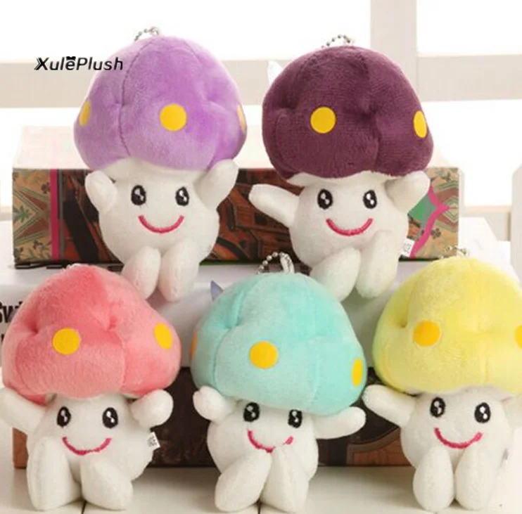 CUTE 5Colors Window Sucker Sticking Plush toys Mushroom Plush Stuffed