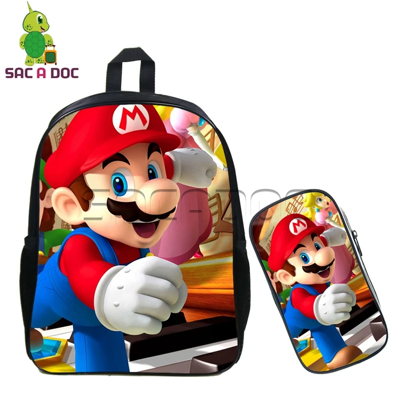 

Kids Cartoon Super Mario Backpack 2 Pcs Set Galaxy Mario Toad School Bags Children Bookbag Boys Girls Daily Backpack Best Gift
