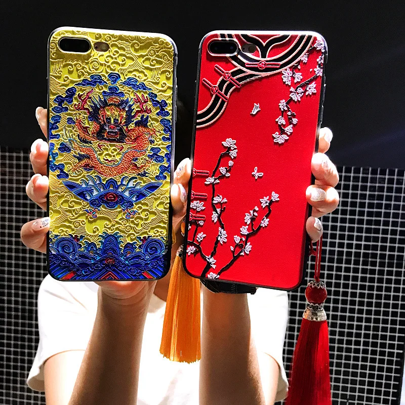 Chinese 3D Emboss Cartoon Patterned Phone Case For iphone X 8 7 Plus Cases Soft Silicone Cover Xiaomi MIX2 for Huawei p20 |