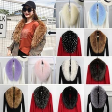 Роскошное зимнее пальто с воротником из искусственного меха, женский шарф, теплый, пушистый, мягкий, шаль, капюшон, меховой декор для курток, много цветов, женские меховые шарфы