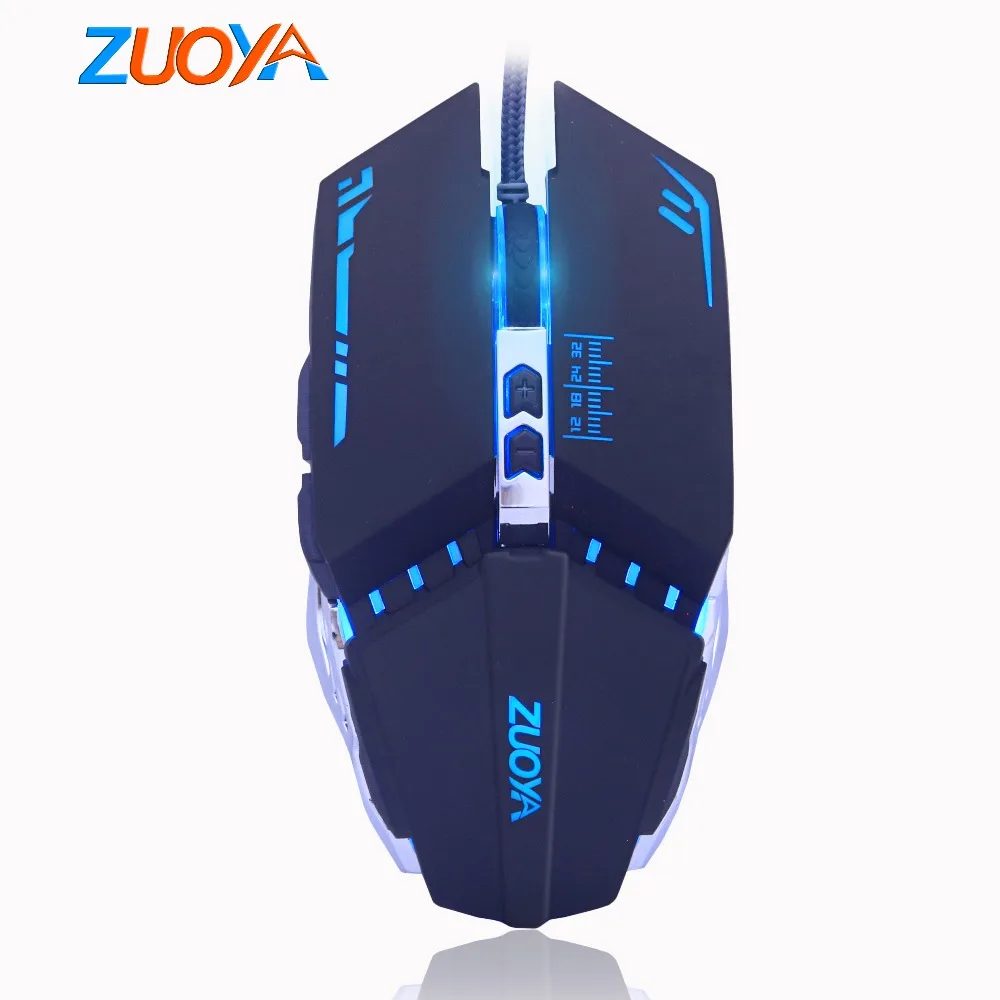 ZUOYA игровая мышь Регулируемая DPI 7 кнопок Эргономика оптическая светодиодная