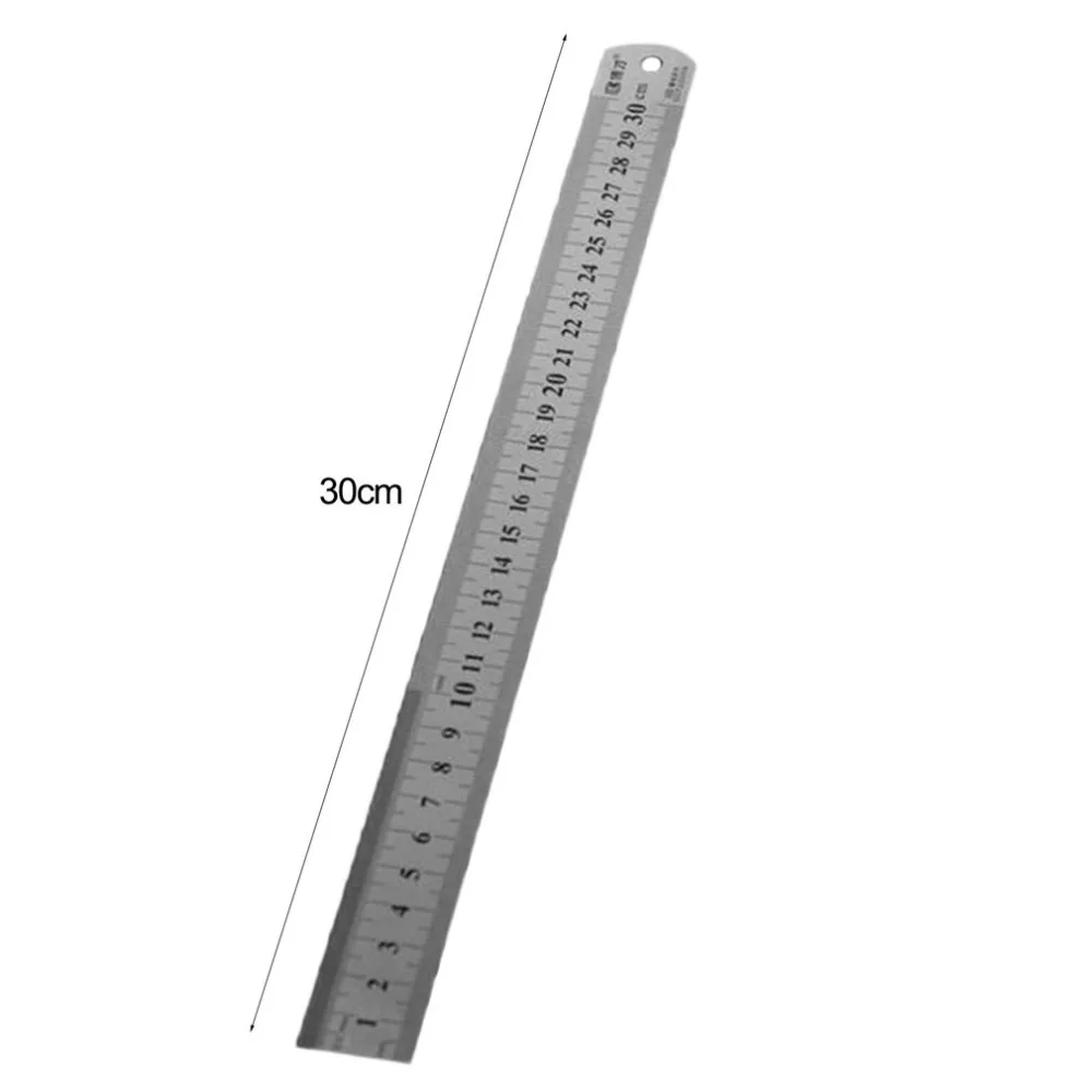 30 см нержавеющая сталь металлическая линейка прямые измерительная линейка двусторонняя для Вышивание стопы Вышивание и школьные