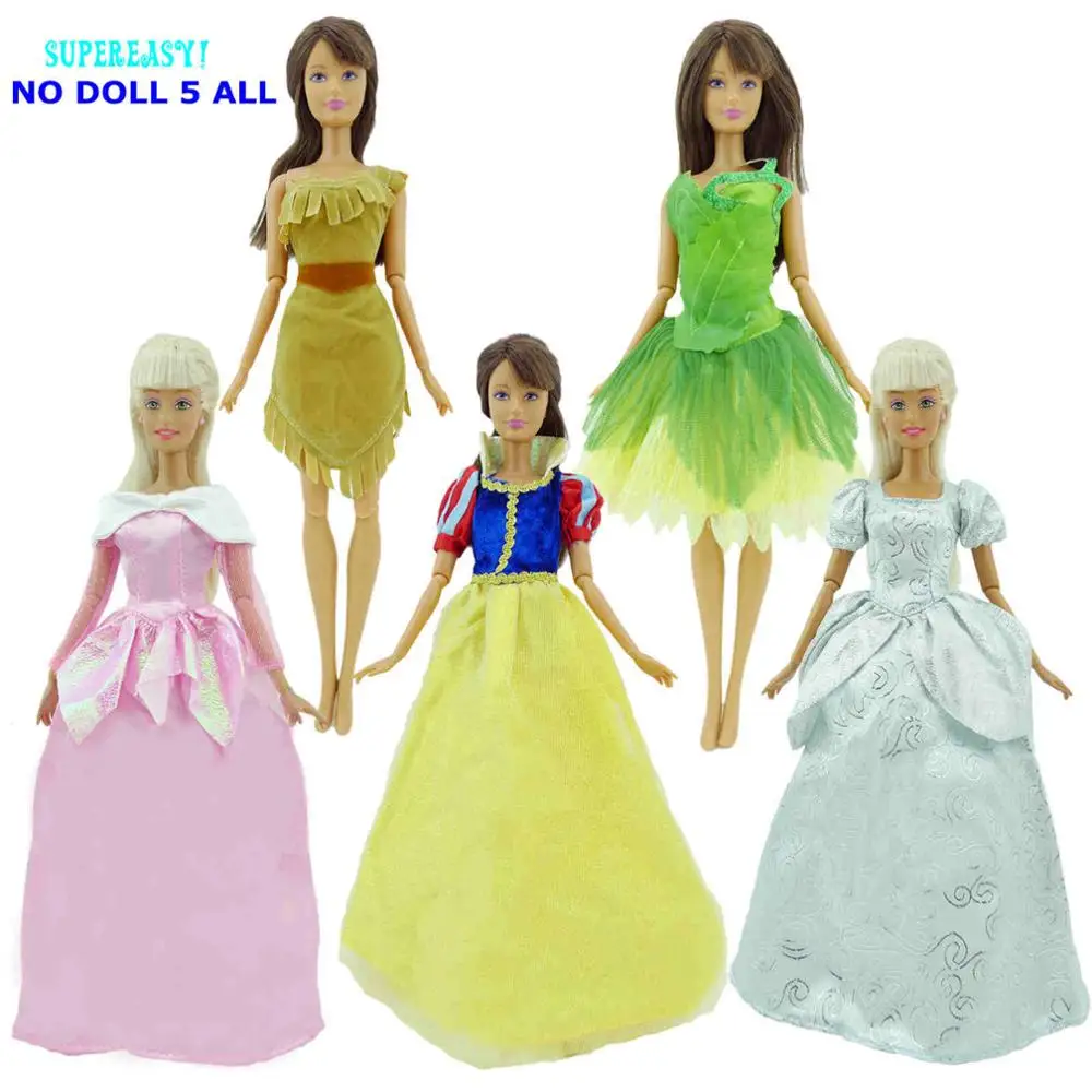 Сказочный костюм принцессы, платье Белоснежка, Золушка, Pocahontas, одежда принцессы для Барби, FR 11," 12", аксессуары для кукол игрушки - Цвет: NO DOLL 5 ALL