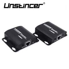 UNSTINCER HDMI Extender 60M RJ45 Transmitter TX/RX with IR Over CAT6 Ethernet Cable Support HDMI 1.3 1080P For TV Projector DVD