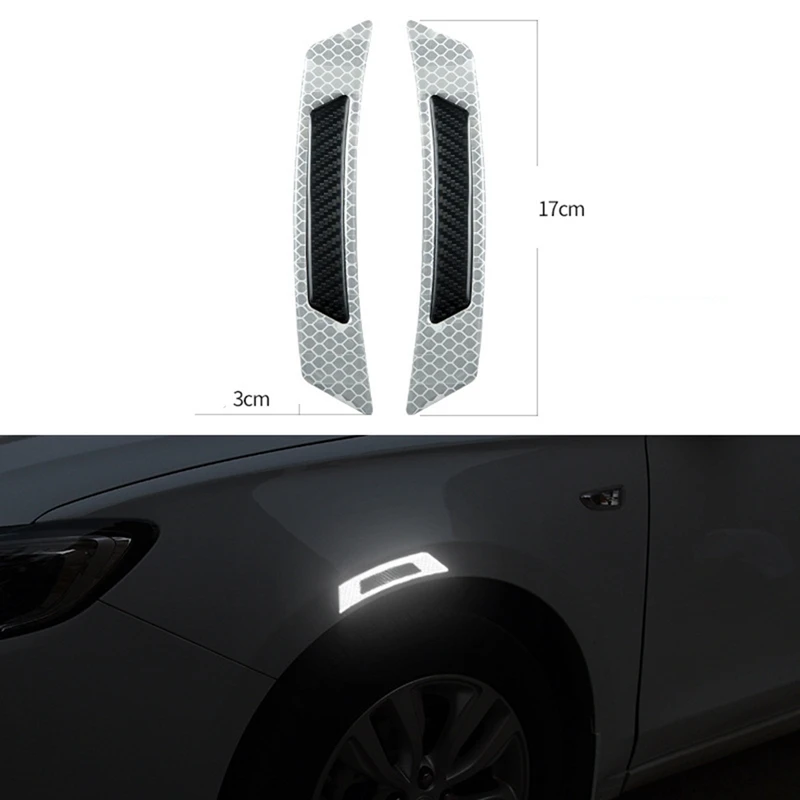 2 шт./компл. Автомобильная Светоотражающая Предупреждение ющая лента автомобильный бампер светоотражающие полосы безопасные отражающие