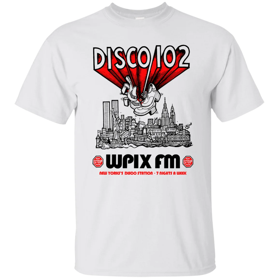 Disco 102 WPIX FM радио Нью-Йорк диско Funk ретро старой школы футболка Cool Повседневное
