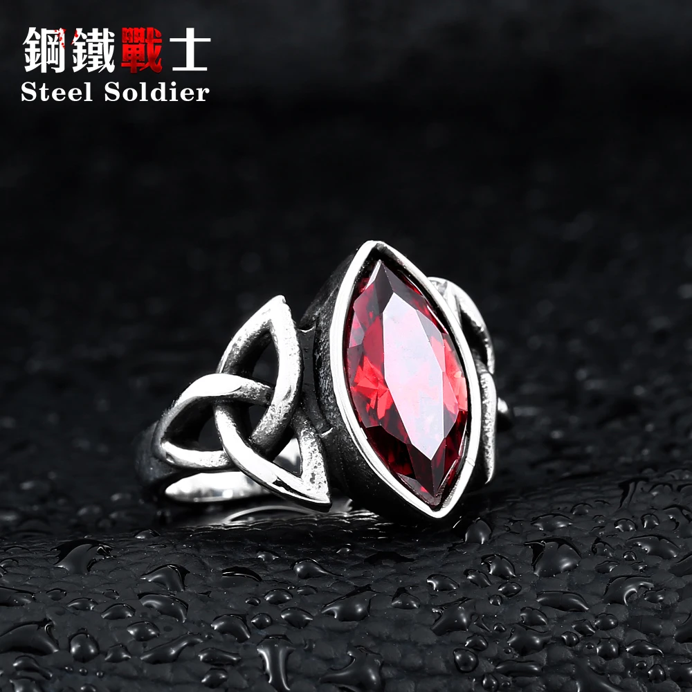 

steel soldier film style men thor ring with blue stone fashion high quality 316l stainless steel jewelry