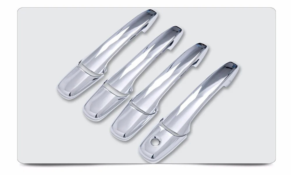 2005-2012 Mustang Triple Chrome Plated ABS 4 Door Handle No PSG Keyhole Cover Mustang Aftermarket Parts D