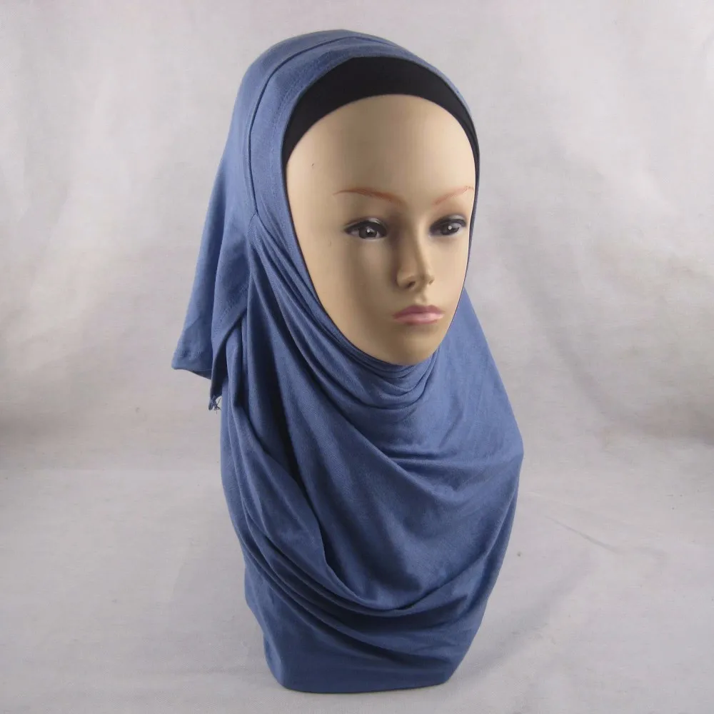 2 петли обычный хлопок Джерси мгновенных платки полное покрытие внутренние мусульманские хлопок хиджаб Исламская голову носить шляпу Хид PHTL001