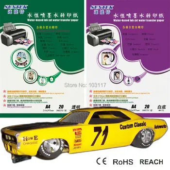 

Best Quality 100 Sheets Water-Based Transfer Paper Ink-jet For Clear for Glass, White for Professional Cups