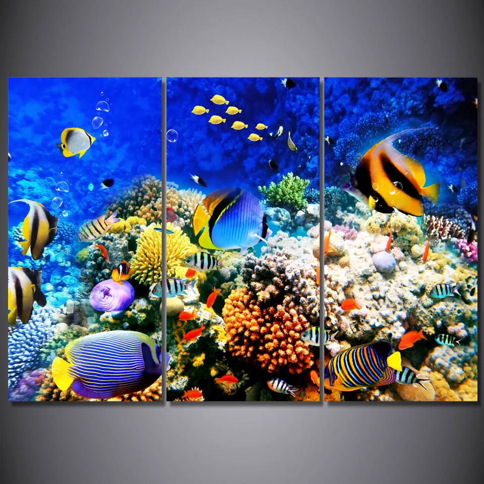 

HD Printed Marine fish coral seabed Painting Canvas Print room decor print poster picture canvas Free shipping