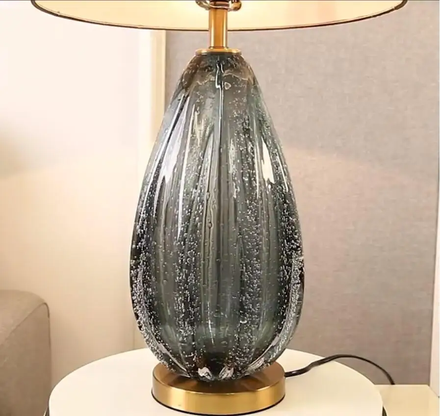 Американская Светодиодная настольная лампа современная стеклянная с маленькими пузырьками настольная лампа для спальни прикроватная
