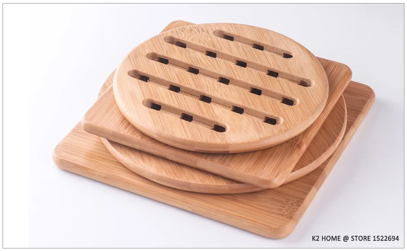 Бамбуковый Коврик-подставка, бамбуковый держатель для горячего горшка, нескользящая подставка для посуды, декоративная подставка для горячего горшка, два размера