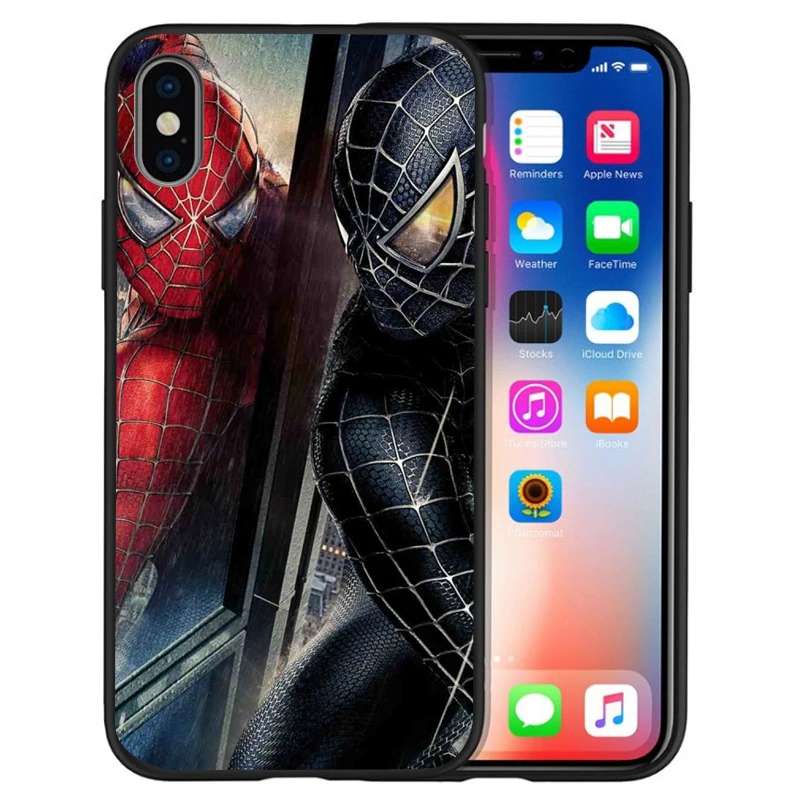 Чудо-яд Дэдпул Человек-паук Мягкий силиконовый чехол для iphone X XS Max XR 6 7 8 Plus 5S SE Черная защитная задняя крышка Fundas