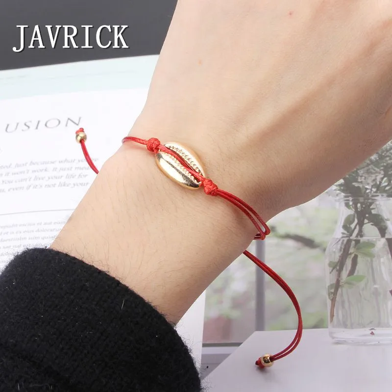 

JAVRICK Natural Cowrie Shell Charm Bracelet Summer Surfing Friendship Jewelry Wish Card