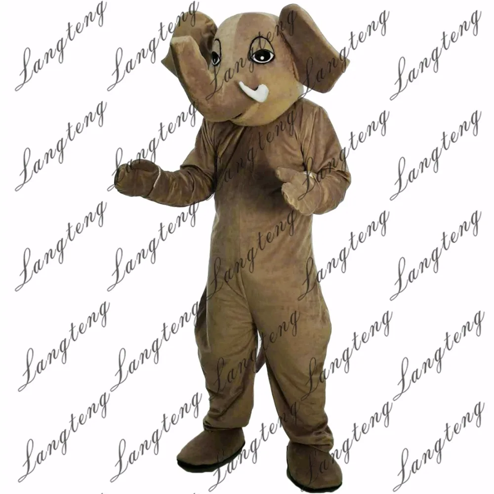 2018 New Hot Sale Elephant Mascot Costume Adult Size Halloween Outfit Fancy Dress Suit Free