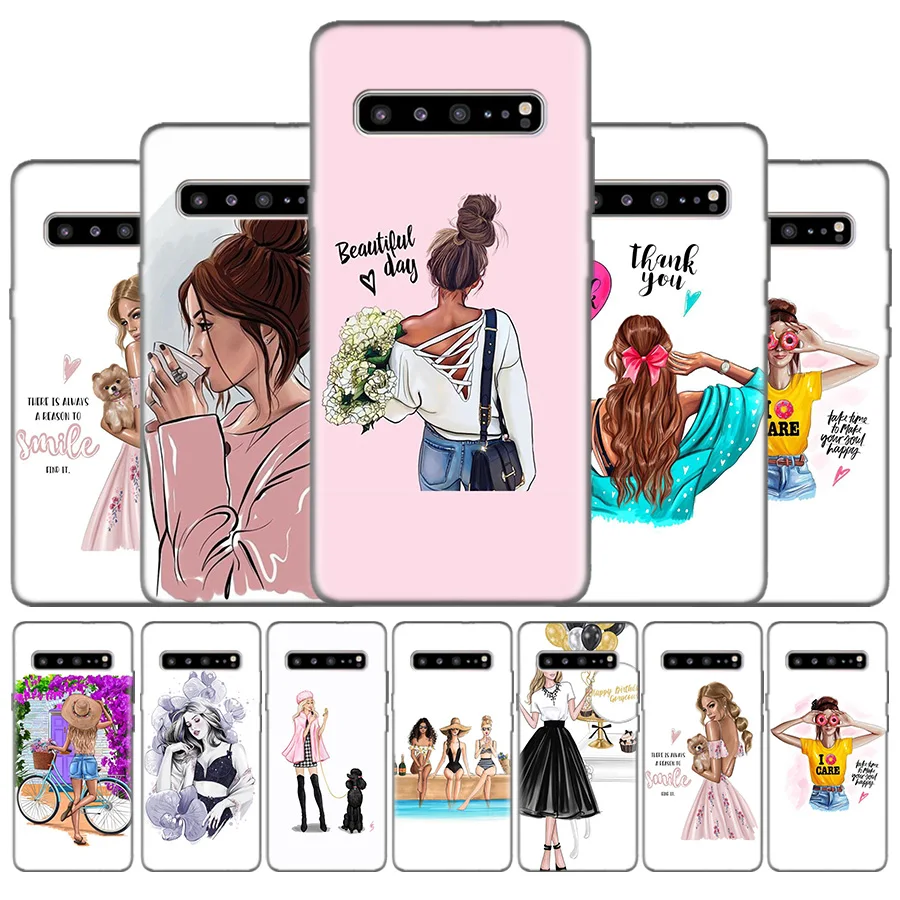 

Silicone Phone Case Cover For Samsung Galaxy S10 S10e 5G S9 S8 J8 J6 J4 Plus 2018 M40 M30 M20 M10 Super mama girly Girl Queen