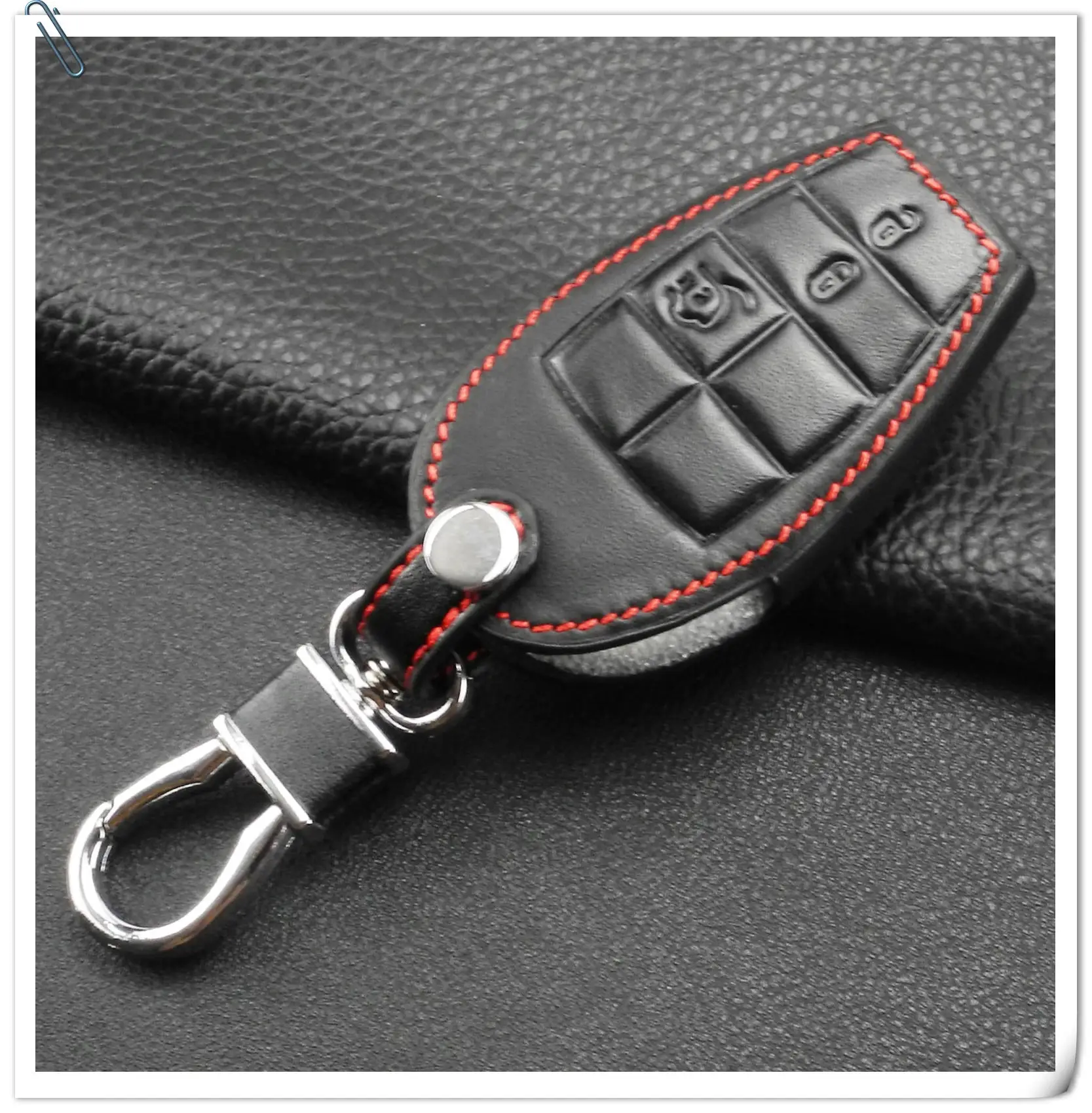 Keyforkess astuccio portachiavi in pelle con telecomando intelligente per Dodge Charger Magnum Chrysler 4 pulsanti Cover senza chiave per auto - HTB1FtL9vQ9WBuNjSspeq6yz5VXab