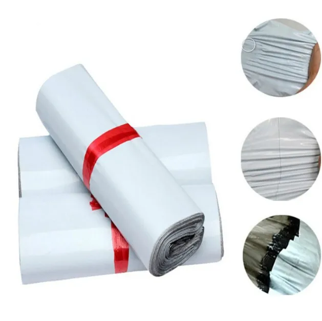 NABAG 100 قطعة/الوحدة الأبيض الذاتي ختم اللصق ساعي تخزين حقائب أكياس البلاستيك بولي المغلف الارسال البريدية مجانا أكياس ارسال البريد