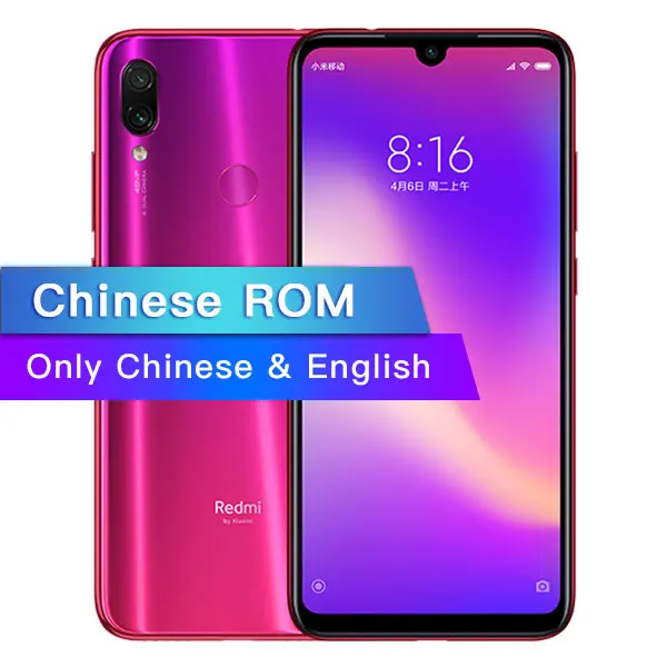 Xiaomi Redmi Note 7 Pro 6 ГБ 128 телефон Snapdragon 675 Octa Core 4000 мАч 6,3 в форме капли с Экран 48+ 13 Мп смартфон - Цвет: Gold Chinese ROM