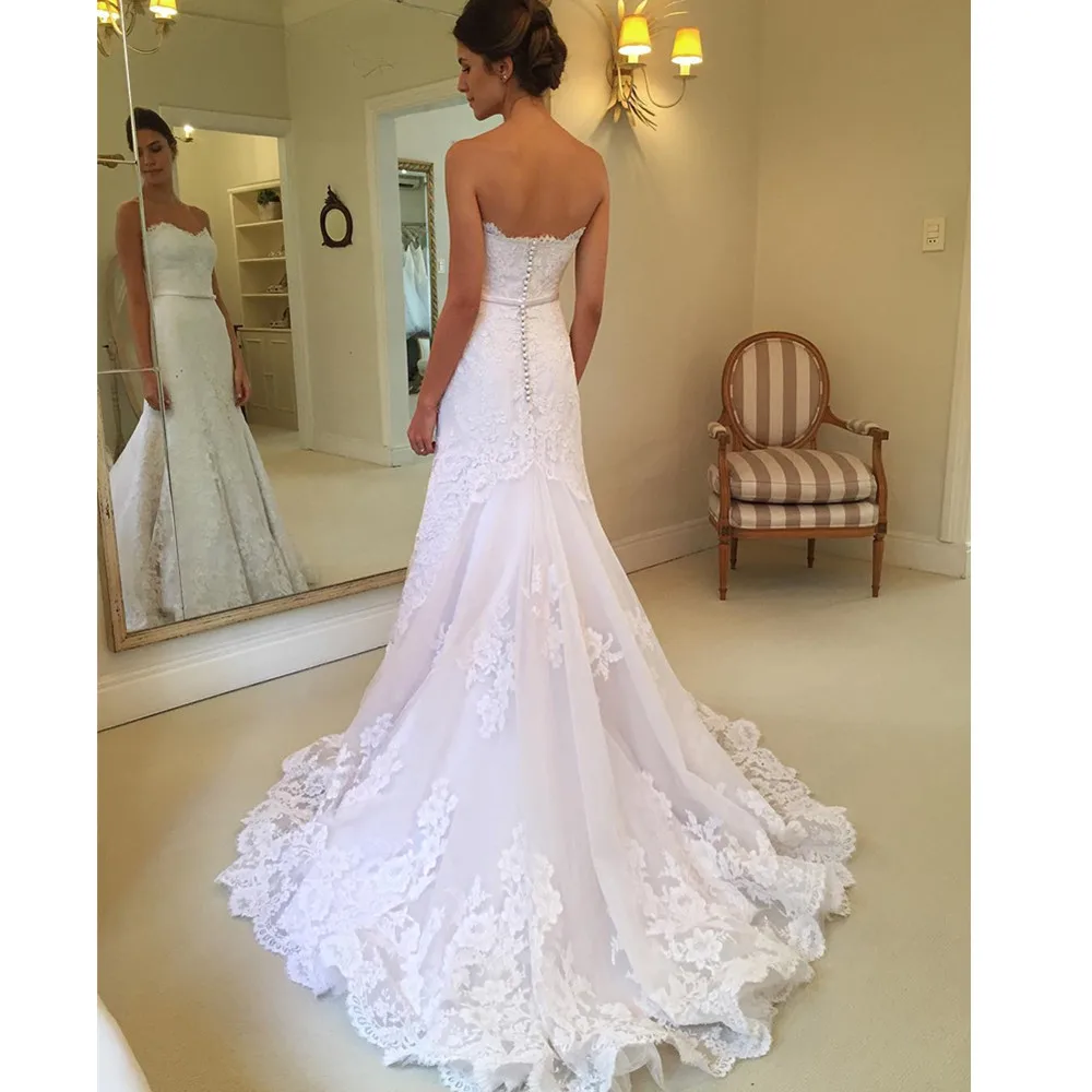 Baijinbai 2019 Vestido Де Novias одежда с длинным рукавом Кружева Свадебные платья Русалочки