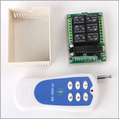 

12V 6 CH Channel RF Wireless Remote Control Switch System Transmitter & Receiver for home Applicance 260MHz to 433MHz
