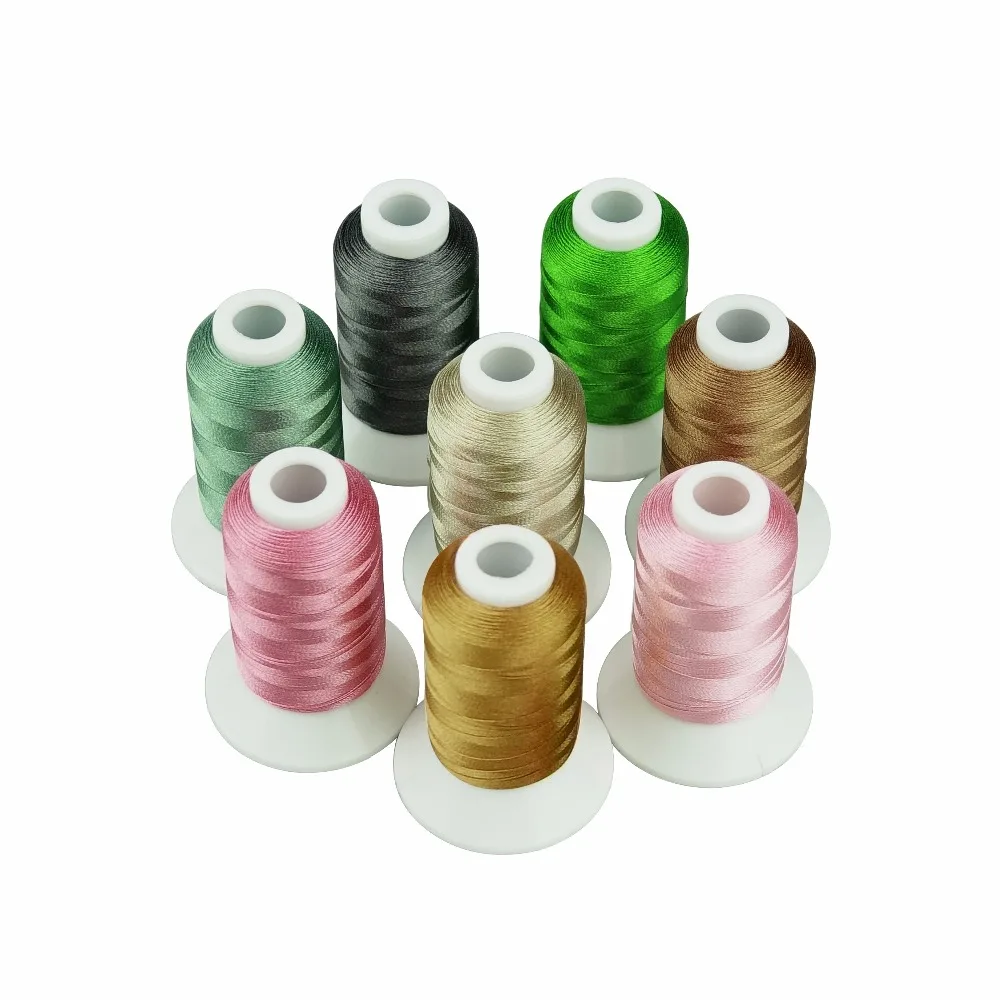 

8 Colors Trilobal Polyester Embroidery Machine Thread for Brother Babylock Janome Singer Pfaff Husqvarna Bernina Machines