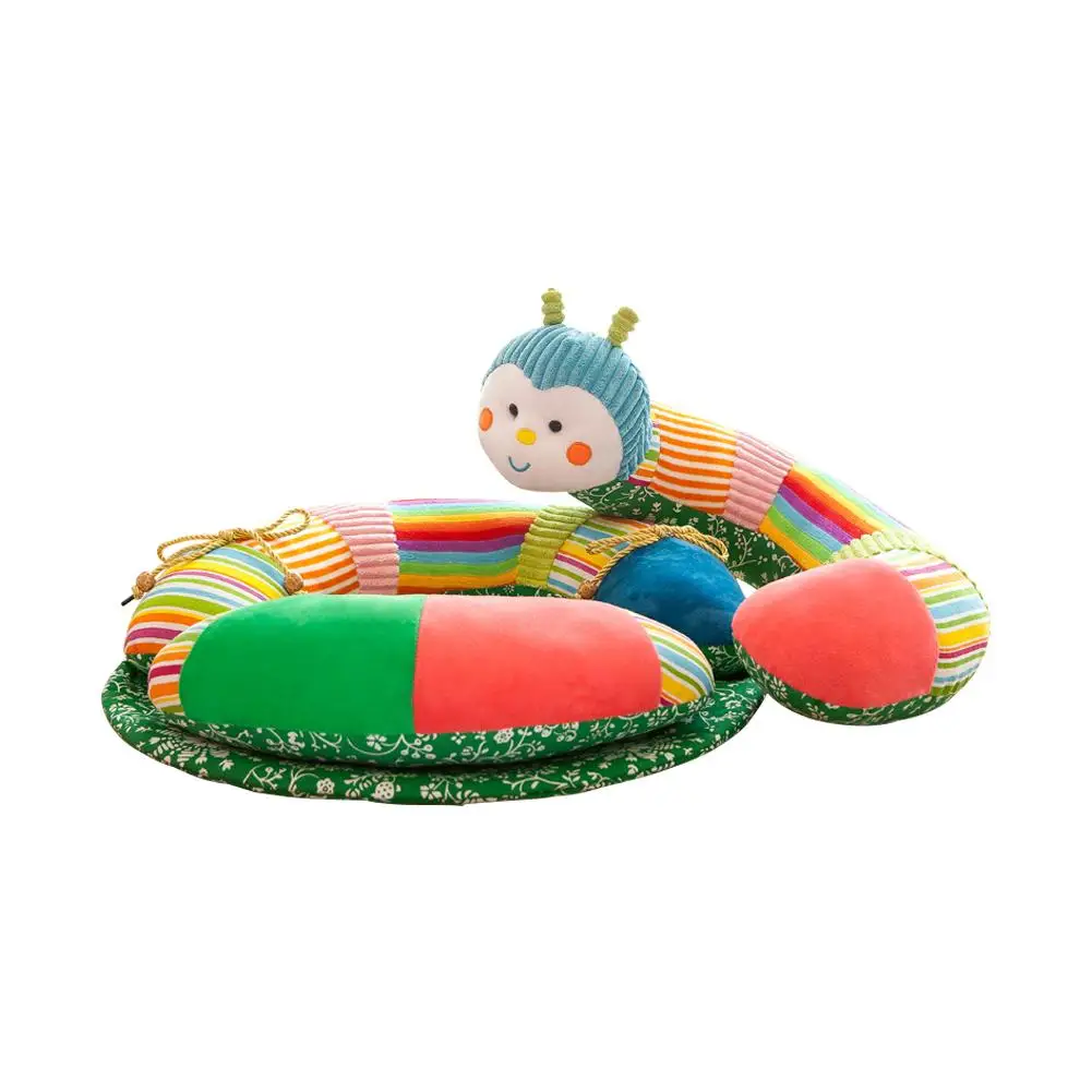 New Cartoon Baby Learning Sitting Chair Infant Safe Baby Seat Sofa Safety Protective Chair Caterpillar Plush Sofa Floor Crib