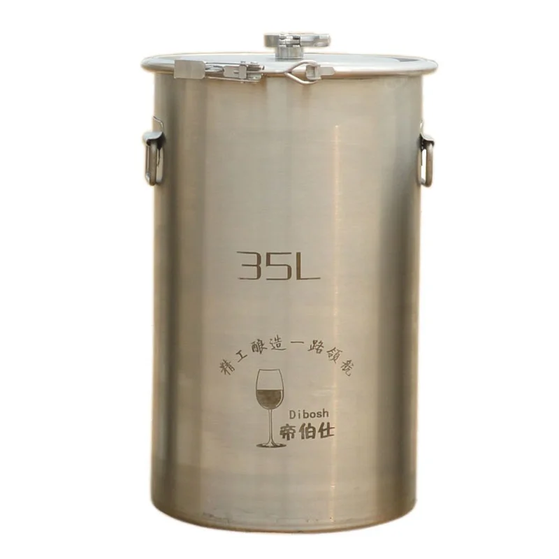 Seau de fermentation de 36 L - Portable - En acier inoxydable