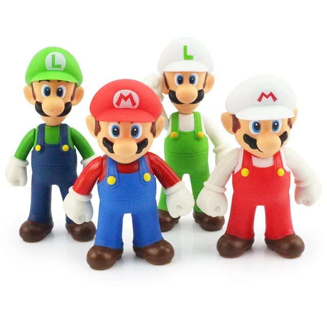 Best Offers Super Mario Figure Toy Mario Luigi PVC Figure Doll Toys Fire Mario Fire Luigi Action Figures For Gift