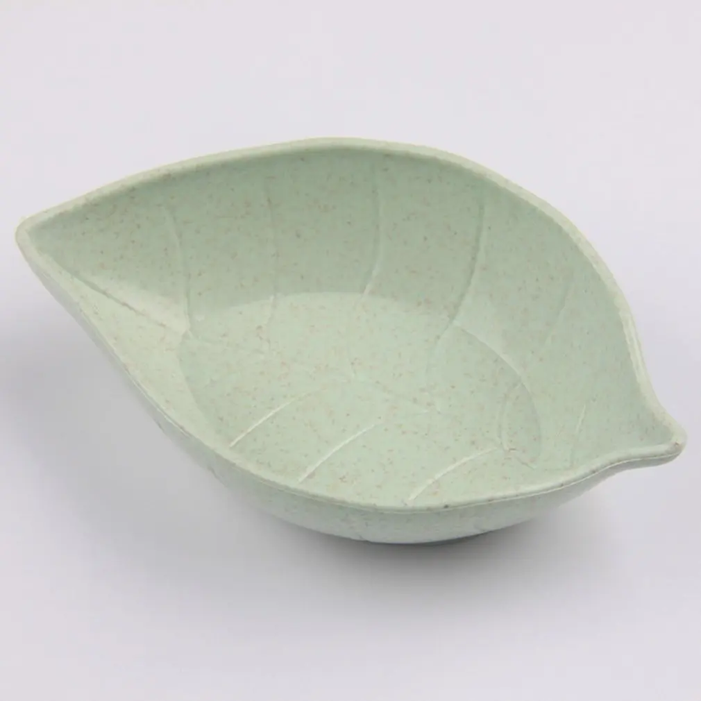 

Mini Seasoning Sauce Dishes Multipurpose Eco-Friendly Wheat Straw Leaf Shape Dipping Dish Saucer for Vinegar/Salad