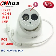 2016 Самое новое прибытие Dahua IPC-HDW4431C-A 4MP Full HD Сеть ИК Мини Камеры POE Встроенный МИКРОФОН видеонаблюдения сетевая купольная DH-IPC-HDW4431C-A