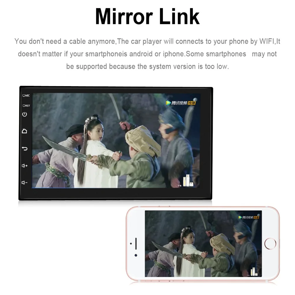 Автомагнитола 2 Din Android 7 1 стерео мультимедийный плеер GPS навигация Wi Fi Bluetooth USB