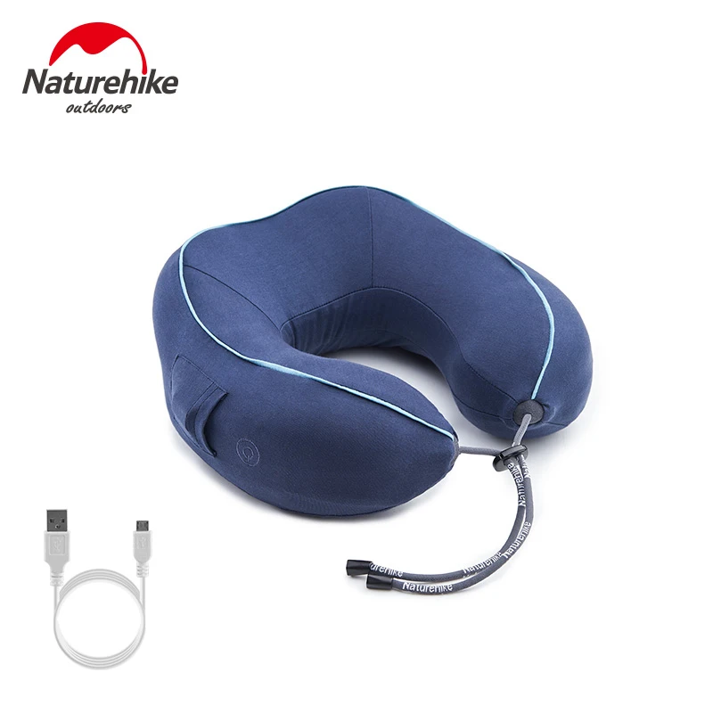 Naturehike шейный подголовник для отдыха, электрическая массажная подушка, портативная подушка для путешествий, u-подушка, Шейная Подушка с usb-кабелем - Цвет: Navy Blue