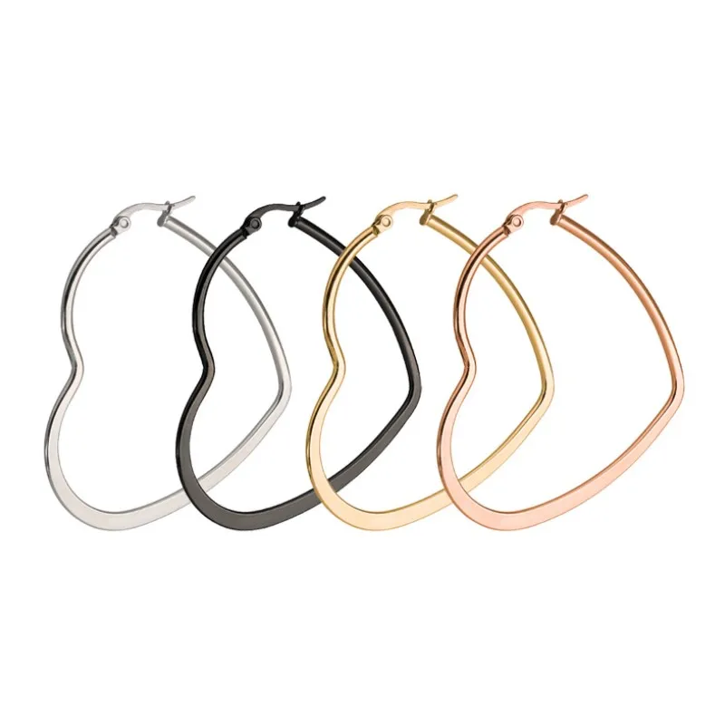 Hot Sale Gold Color Stainless Steel Big Hoop Earrings for Women Round Circle Brincos Jewelry Party Rock Gift | Украшения и