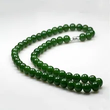 Hetian Natural jade 10mm collar de cuentas de moda joyería de Las Mujeres regalos