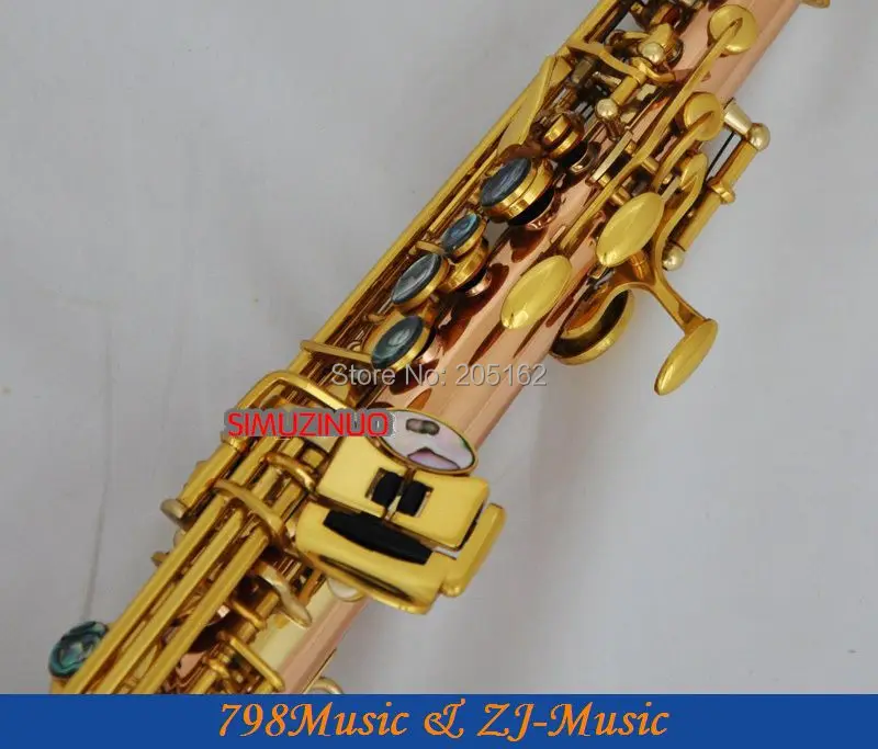 Фосфорная бронзовая Медь Сопрано-саксофон Bb ключ к высокому F ключ и G ключ-2 шеи