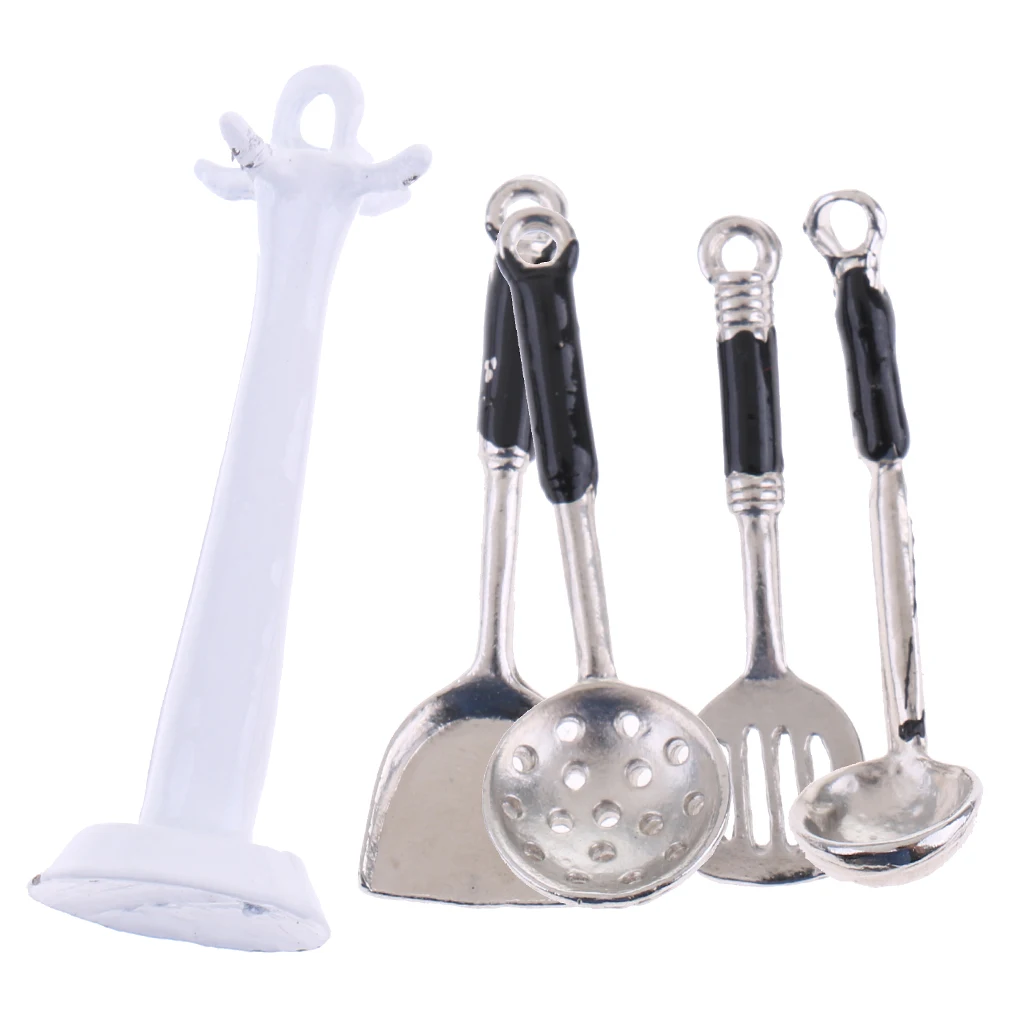 1:12 Dollhouse Miniature Toy Kitchen Metal Single Gas Stove Burner Cooker/Utensils Tool Set for Child Gift 1/12 Doll House Decor