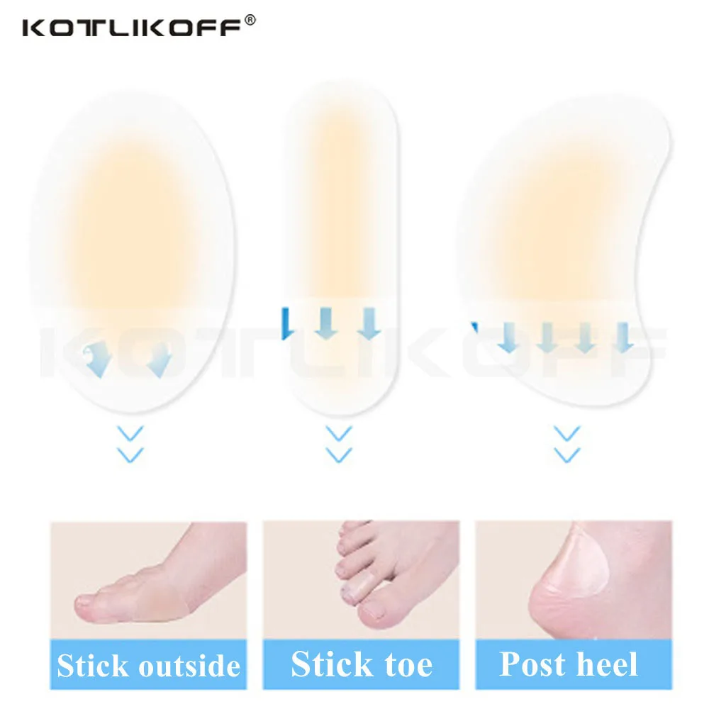 

KOTLIKOFF 4pcs Rubber coating Antiwear Rear Heel Pads Hydrogels water vacuole Rear heel Pad Protect Heel Prevent wear Heel pad