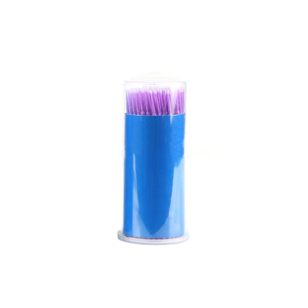 Y& W& F 100 шт Стоматологические Одноразовые микро щетки стоматологические материалы аппликаторы для ресниц удлинительные палочки с покрытием стоматологические материалы TSLM2 - Color: purple-S