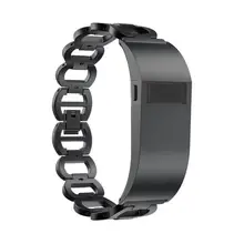 Модные роскошные аксессуары Нержавеющая сталь замена Смарт-часы с кожаным ремешком группа с чехол для Fitbit Charge HR