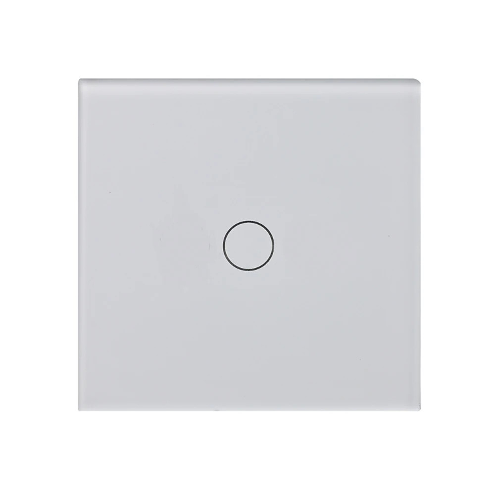 Pаспродажа 1gang 2way лестницы настенный выключатель, Белый Кристалл Закаленное стекло сенсорный 2way светильник Переключатель ЕС Великобритании стандартн...