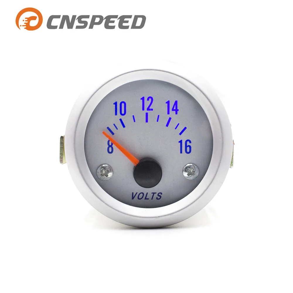 

CNSPEED Voltmeter Gauge 52mm 8~16V White LED Voltmeter Gauge Auto Car Volt Meter Gauge Voltimetro Automotivo YC100029