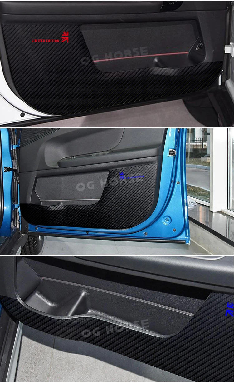 5D углеродное волокно кожа двери анти kick Pad Защитная крышка двери защитная наклейка для мини земляк F60-Аксессуары