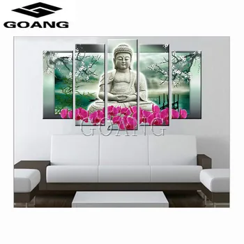 

GOANG 2017 DIY 5d Diamond Painting religious Buddha and orchid Multi Cross Stitch diamond painting 5pcs Diamond Embroidery Decor