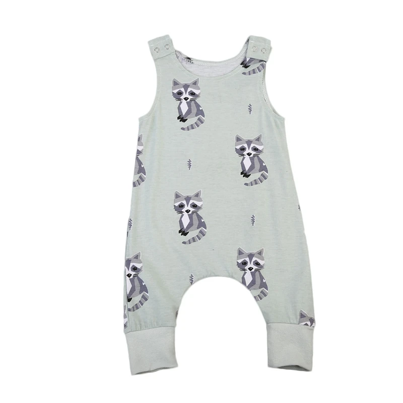 

Cute Newborn Baby Boys Girls Racoon Romper Summer Sleeveless Clothes Jumpsuit Outfits Clothing