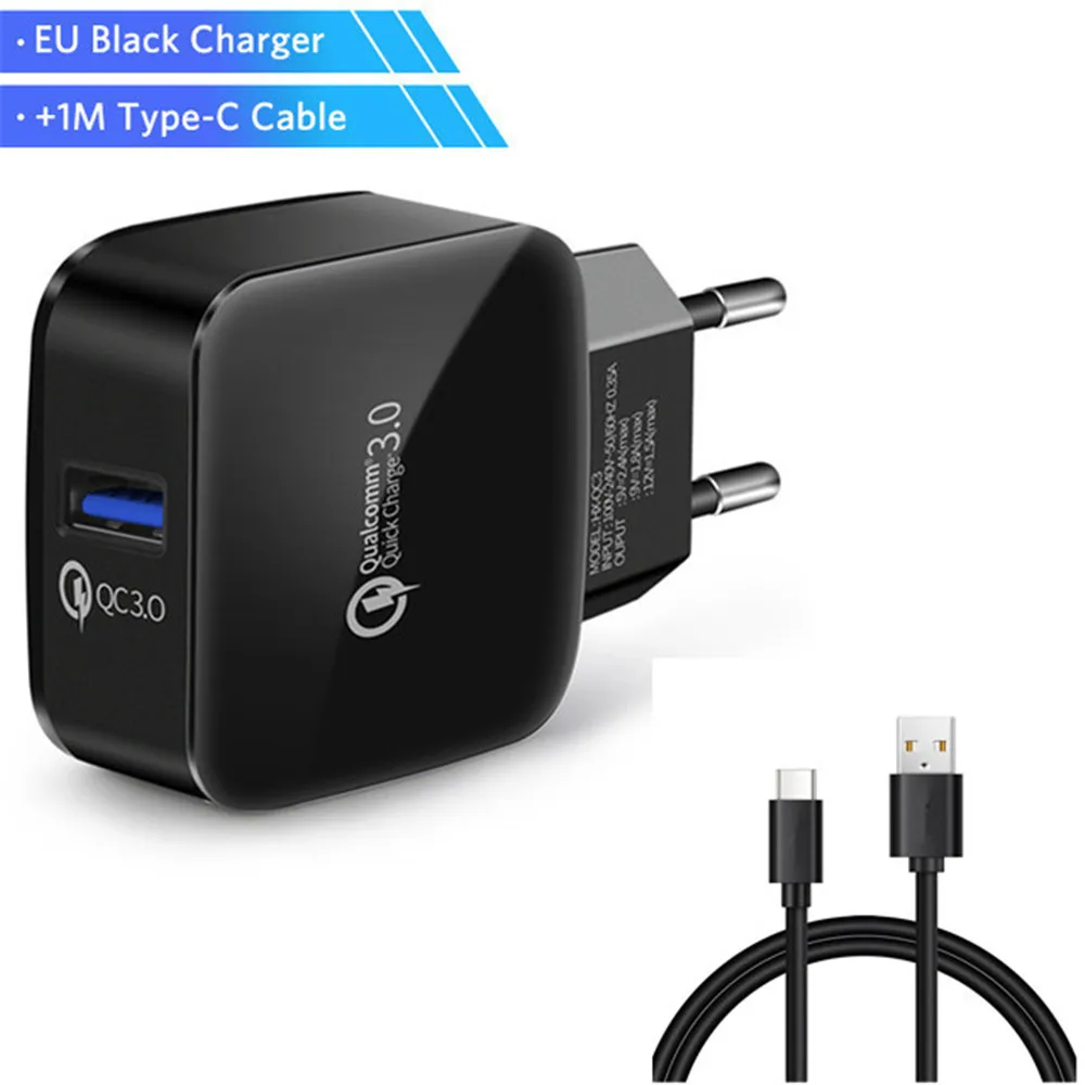 ZDWTYL Quick Charge 3,0 QC 3,0 USB Turbo стены Fast Travel Зарядное устройство для SAMSUNG HuaWei XiaoMi для iphone телефон быстро зарядки - Тип штекера: Type C Black