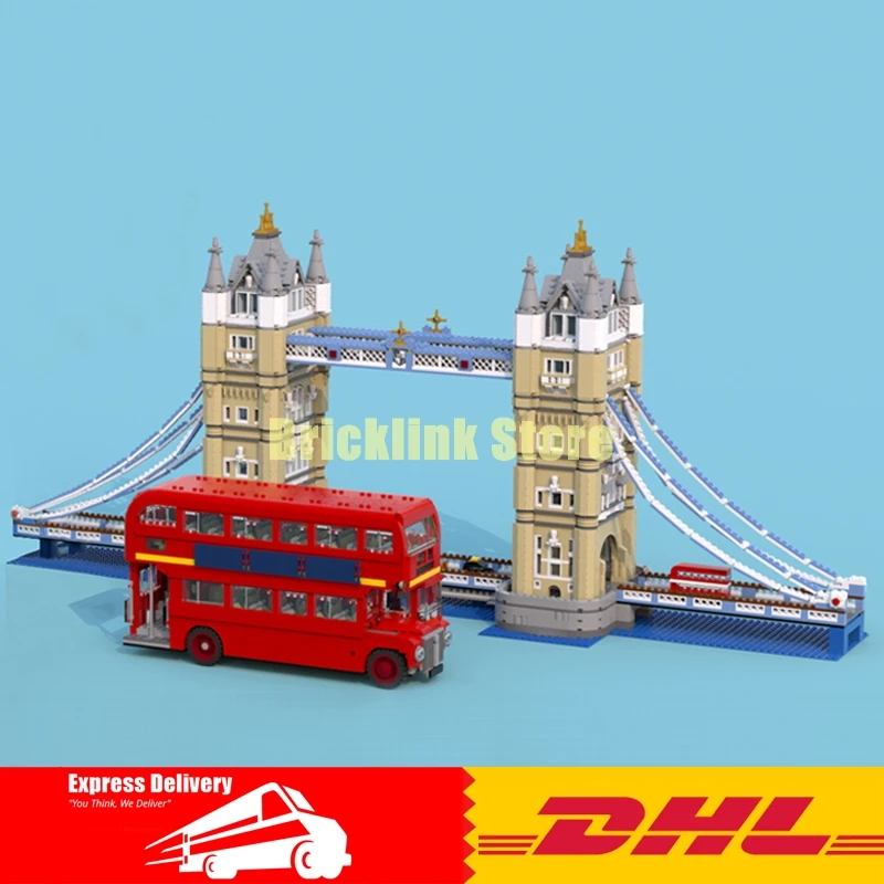 

LEPIN 17004 London Tower Bridge+ 21045 London Bus Building Block Set Kit Bricks Christmas Gift Clone 10214 10258