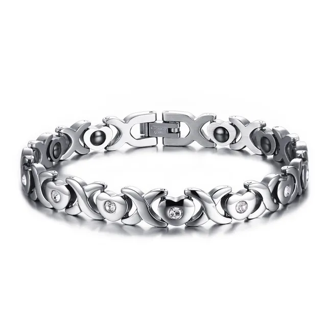 Magnetic Stone Golf Bracelet With Cz Love Hearts Stainless Steel Magnetic Stone Golf Bracelet With Cz Love Hearts Stainless Steel Link Chain Bangle Braslet Brackelts Lady S